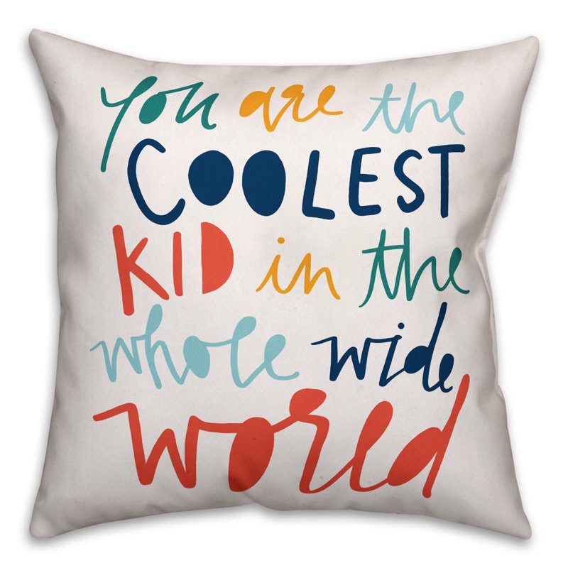 Condition photo showing Good Condition for Coolest Kid Square Pillow Cover & Insert