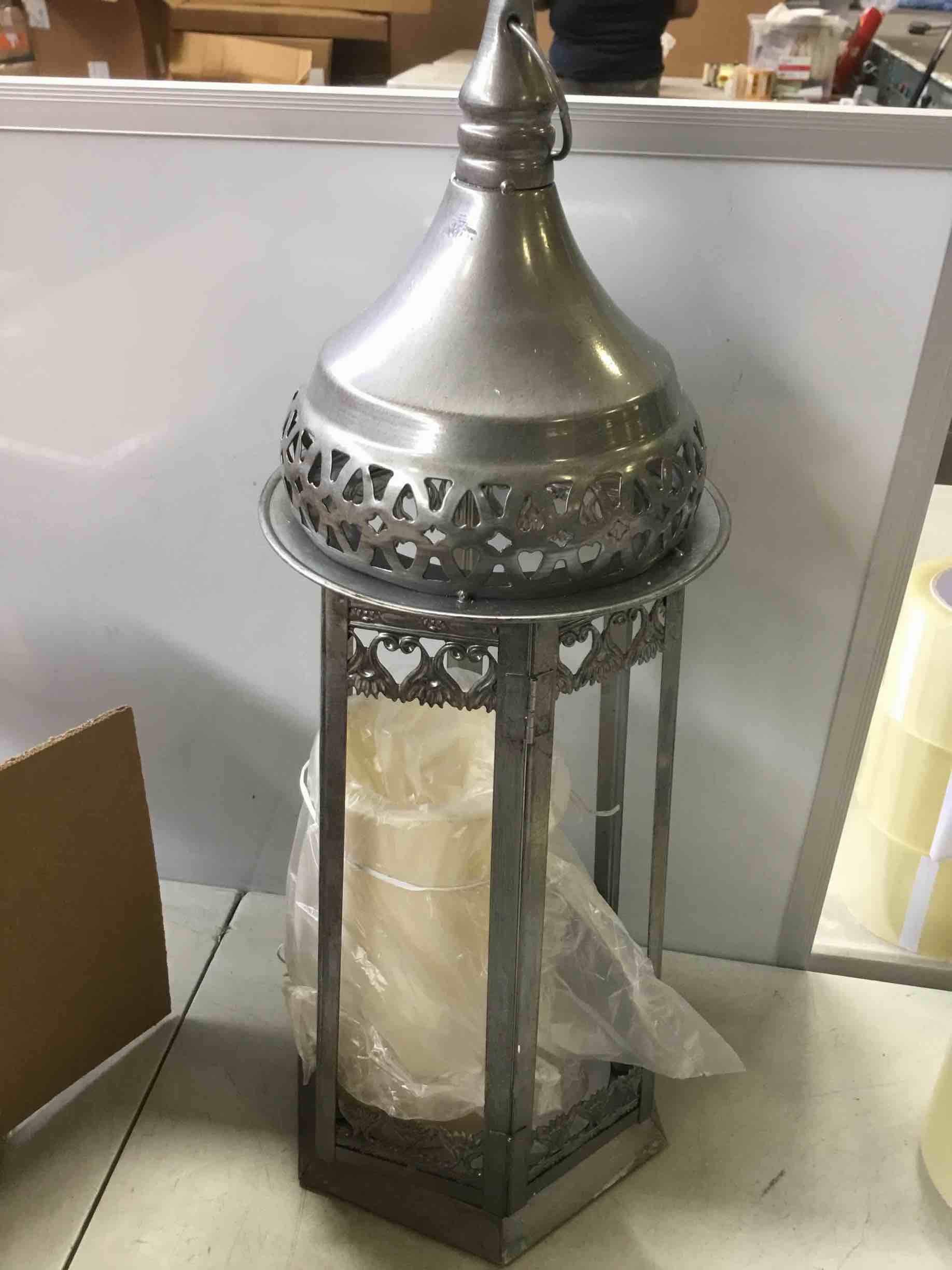 NEEDOMO Lanterns Decorative Indoor Hanging Lantern Outdoor, Vintage Metal Tabletop Decor Lantern for Patio Rustic Home, Candle Holders with Clear Glass, Christmas