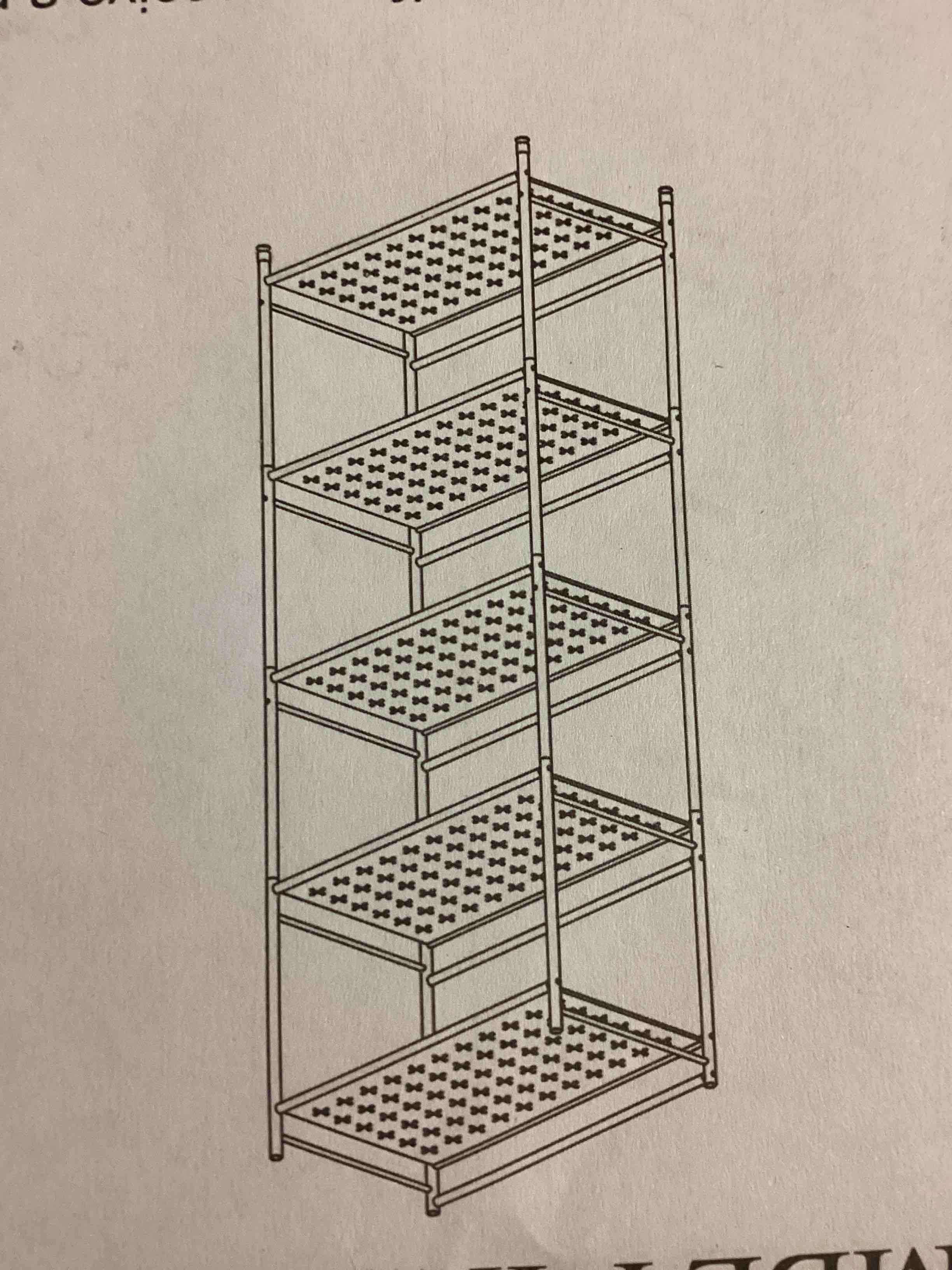 5-Tier Bookshelf, Metal Bookcase,