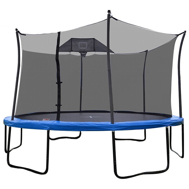 14' Heavy Duty Pro Trampoline With Basketball Hoop (Only Box 1 of 2)