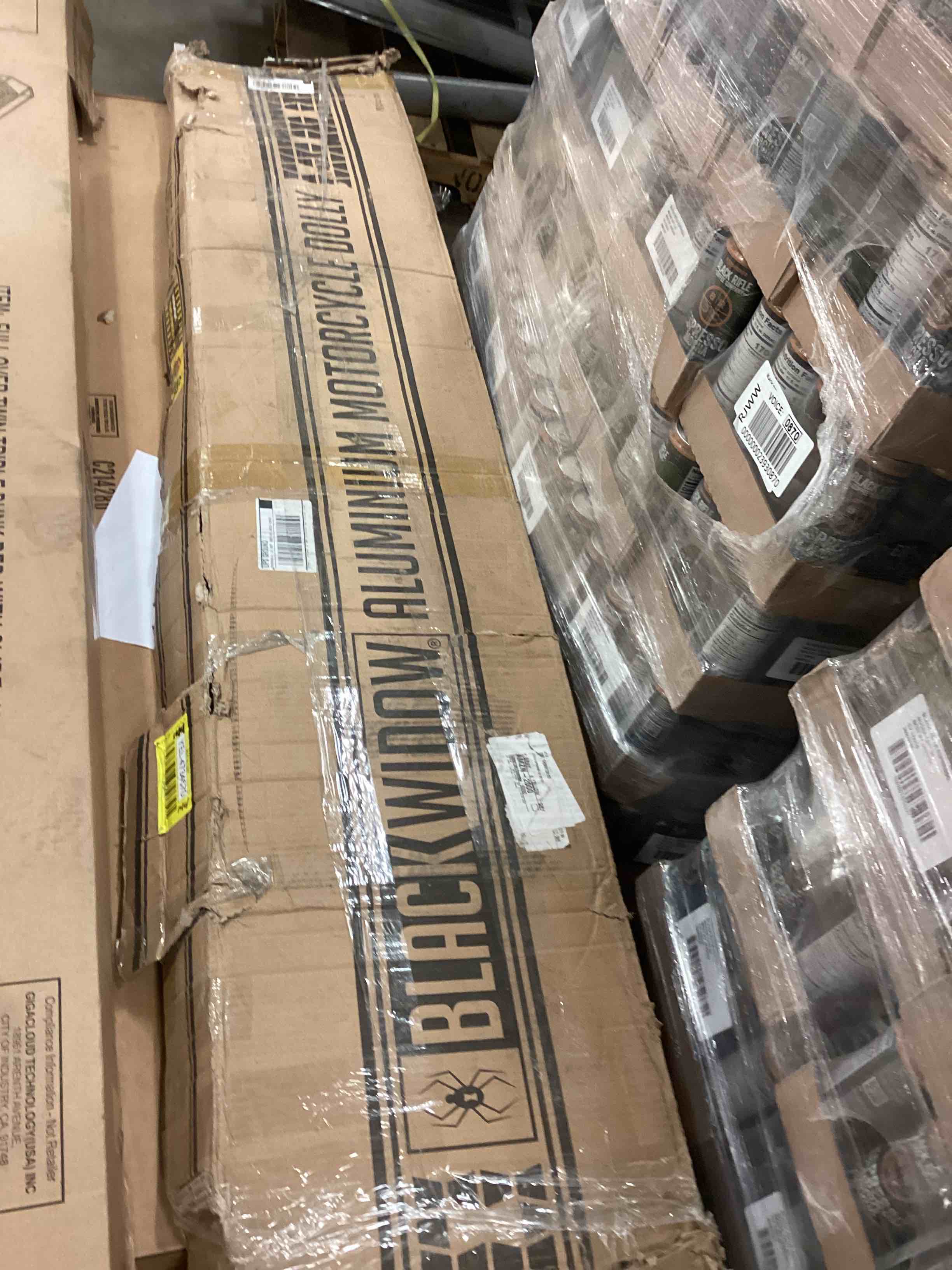 Black Widow – Pro Aluminum Motorcycle Dolly – 1,500 Pound Weight Capacity – Manufactured from Aluminum – Track Measures 80" L x 9" W – Includes Fully Adjustable Kickstand Plate