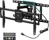 Greenstell TV Wall Mount with Power Outlet, Full Motion for Black