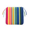 Polyester Classic Chair Cushions with Ties, 18½"x 16½"x 3" - Rainbow 