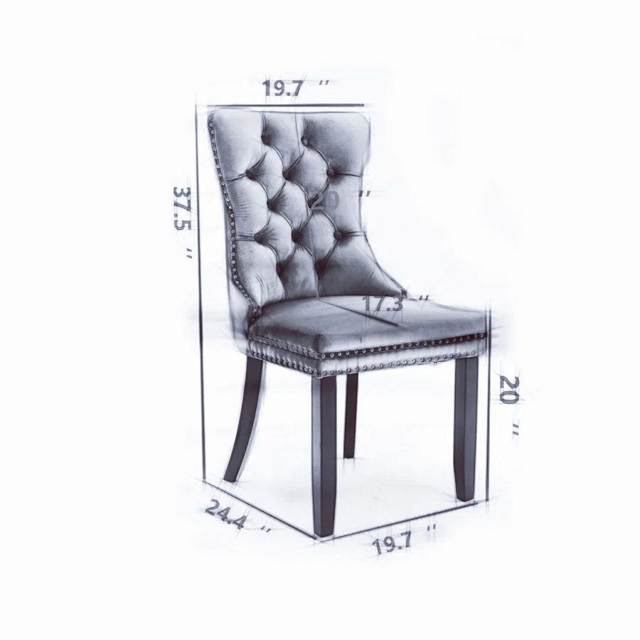 Allena Tufted Velvet Wing Back Parsons Chair (Set of 2)