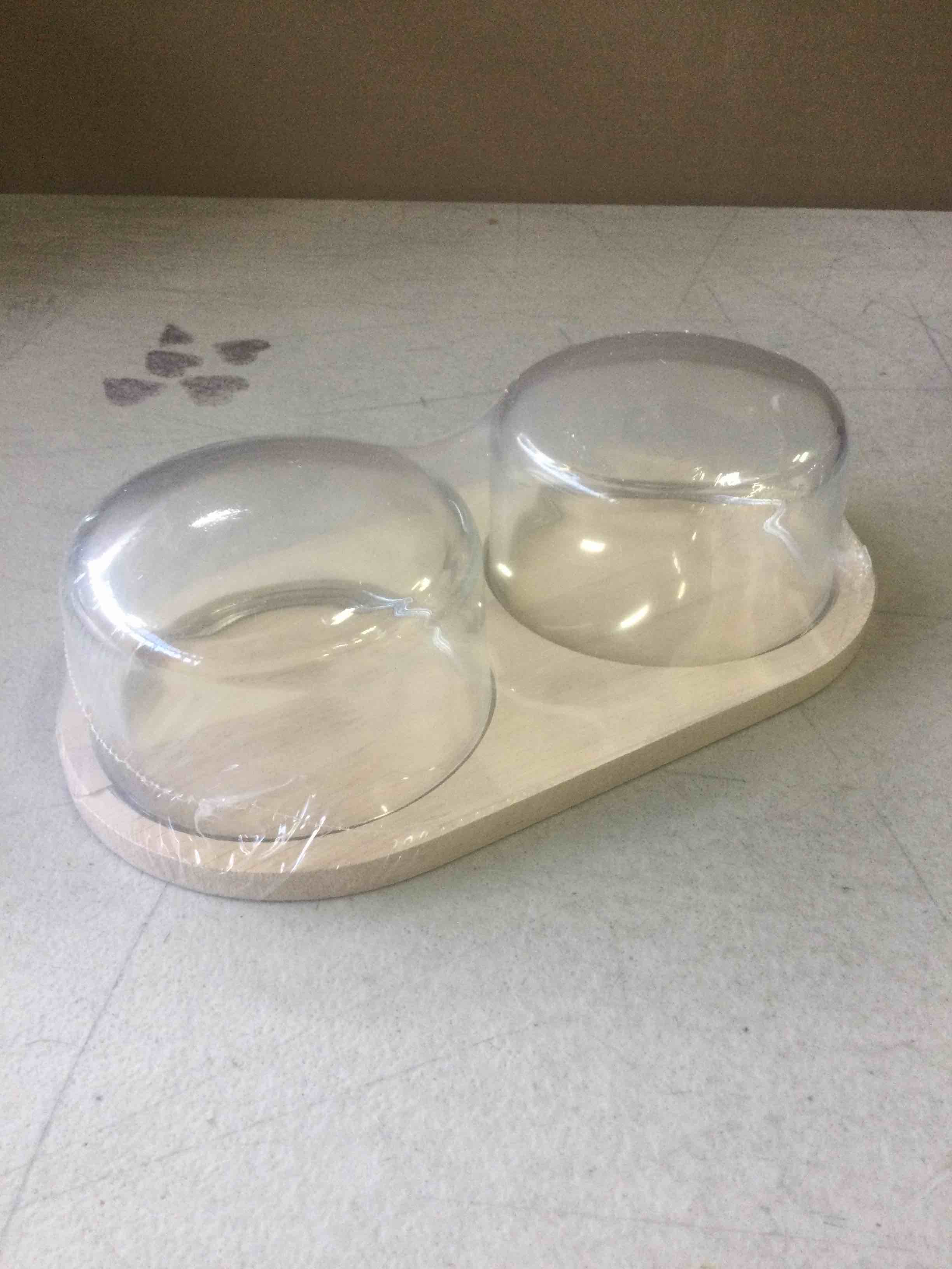 case of 11 Mini Cloche Board Tray with 2 Glass Dome Lid Food Safe Display Event