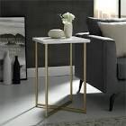 gold with marble top side table