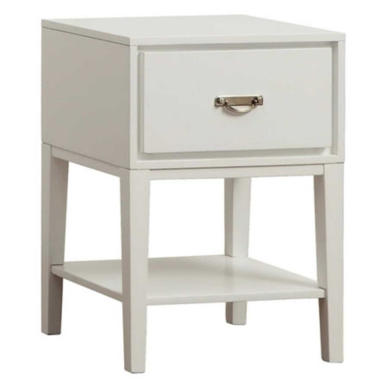 Weston Home Lucas Rectangle Bedroom End Table with Drawer  White