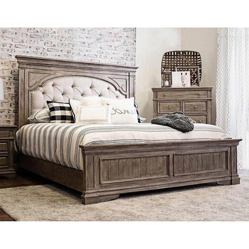 Highland Park King Upholstered Panel Bed (HP900SRD/HP900KHBD/HP900KFBD) (INCOMPLETE SET, MISSING BOXES)
