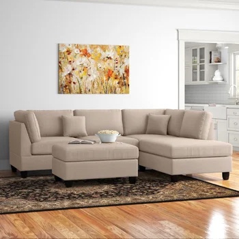 Hemphill 104" Wide Reversible Sofa & Chaise with Ottoman