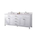 Jasper 72 in. W x 22 in. D Bath Vanity in White with Engineered Stone Vanity Top in Carrara White with White Basin