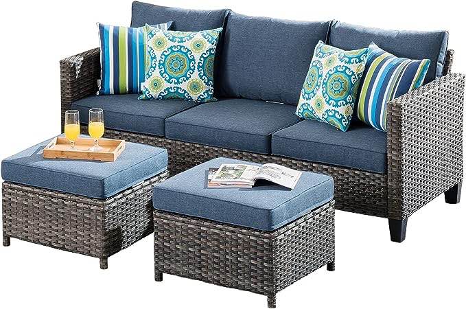ovios Patio Sofa Outdoor Furniture 3 Pieces Patio Furniture (similar to stock photo)(Incomplete)