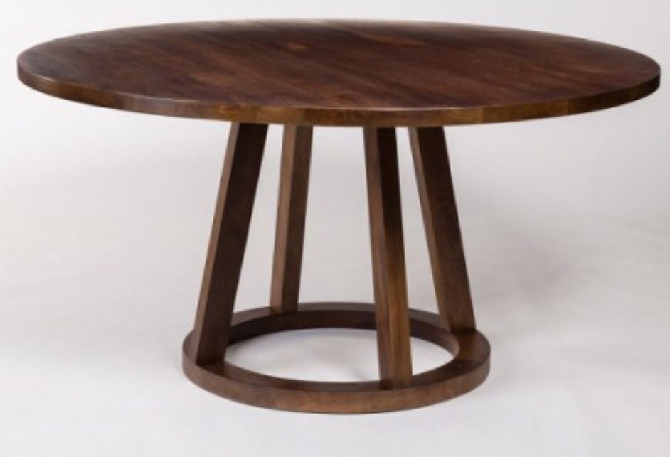 DARK MANGO WOOD ROUND ECLECTIC DINING (similar to stock photo)(top only)