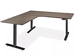 Electric Adjustable Height L-Desk - 72 x 72 x 30", Gray