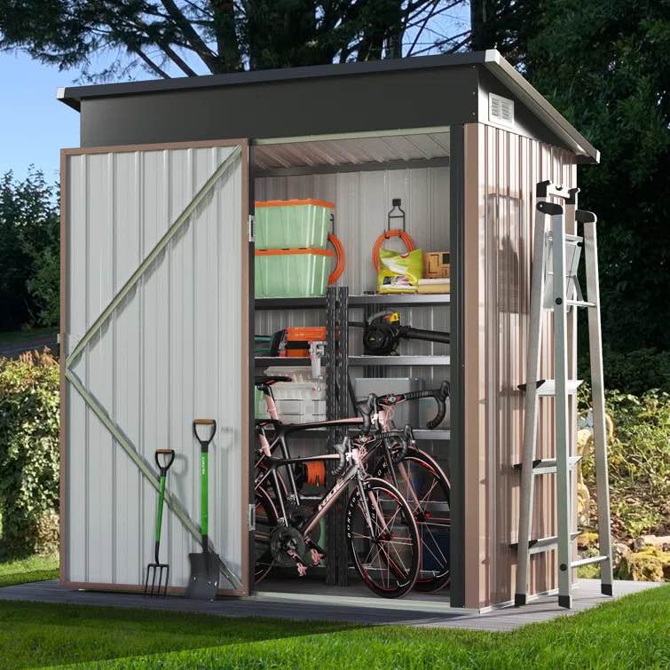 5 ft. W x 3 ft. D Galvanized Steel Lean-to Storage Shed (Part number: G37016-WF2)