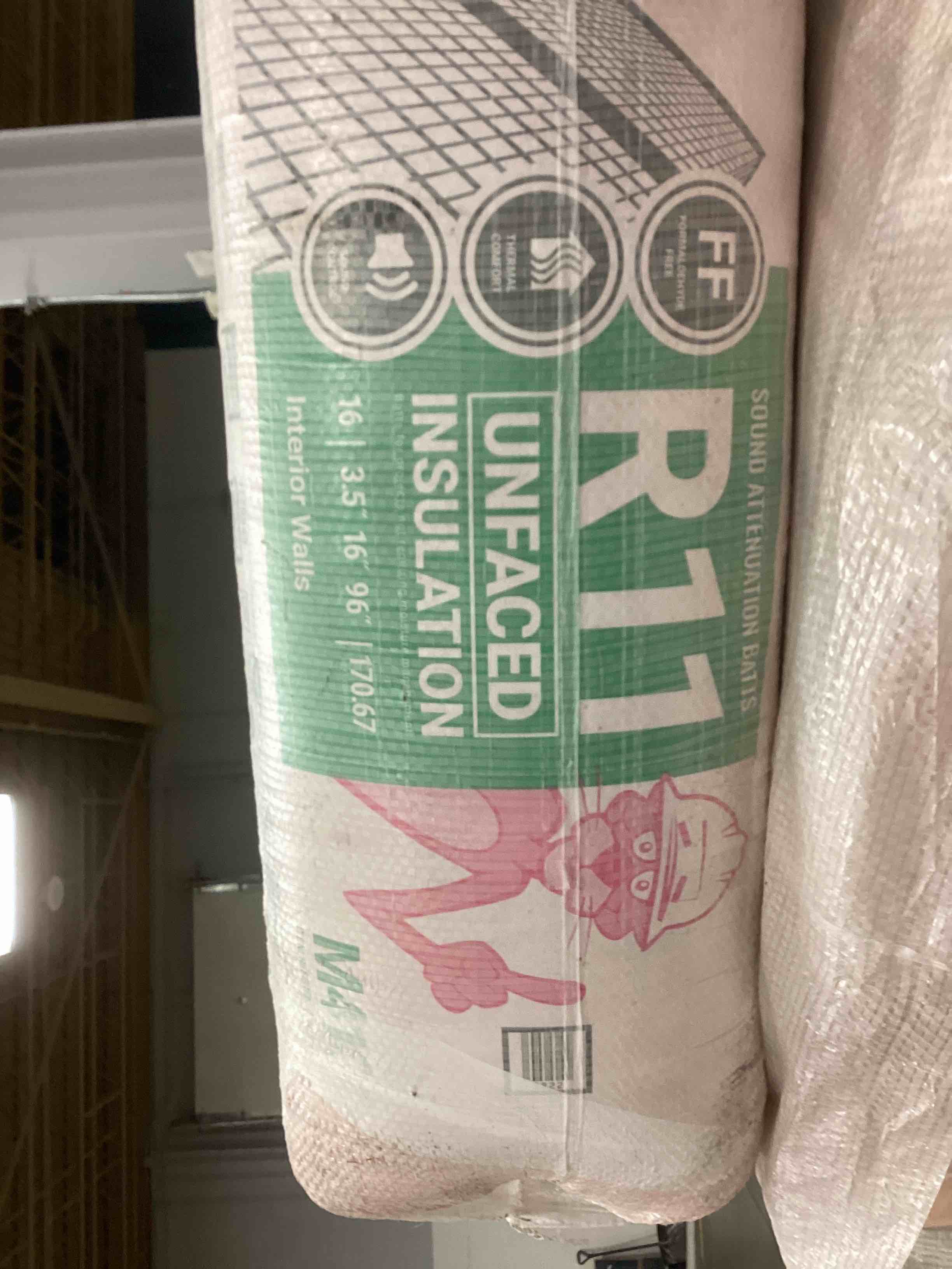 5 batts r11 16” unfaced insulation your bid per batt