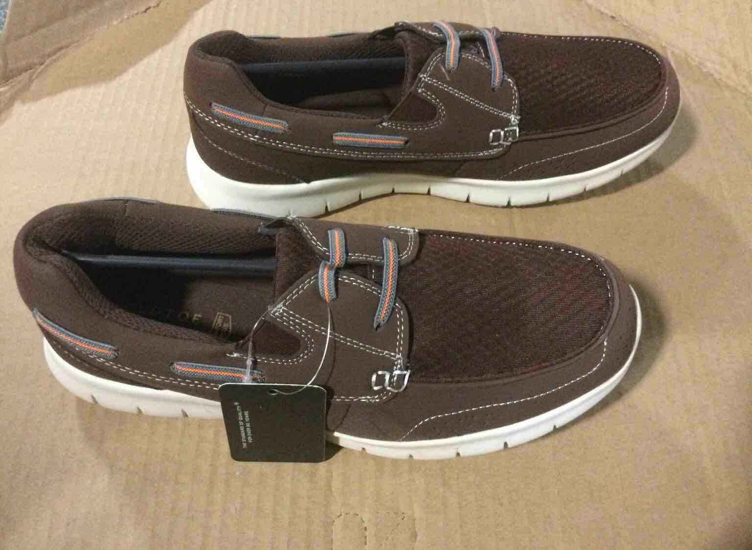 GoldToe Memory Foam Light Weight Boat Shoes, 9.5D, Brown