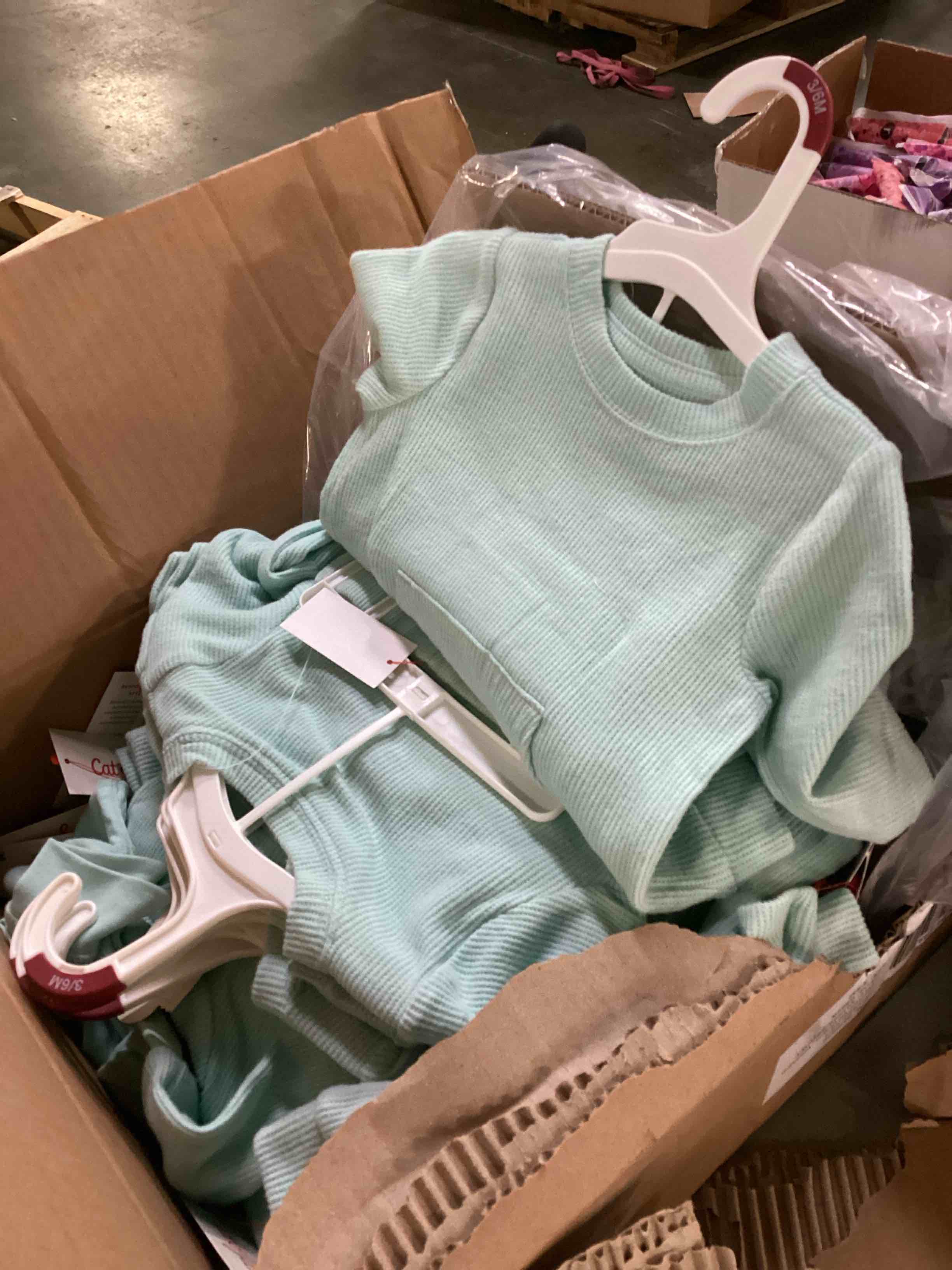 Case Pack of 12 Baby 2pc Cozy Thermal Kangaroo Top & Bottom Set Cat