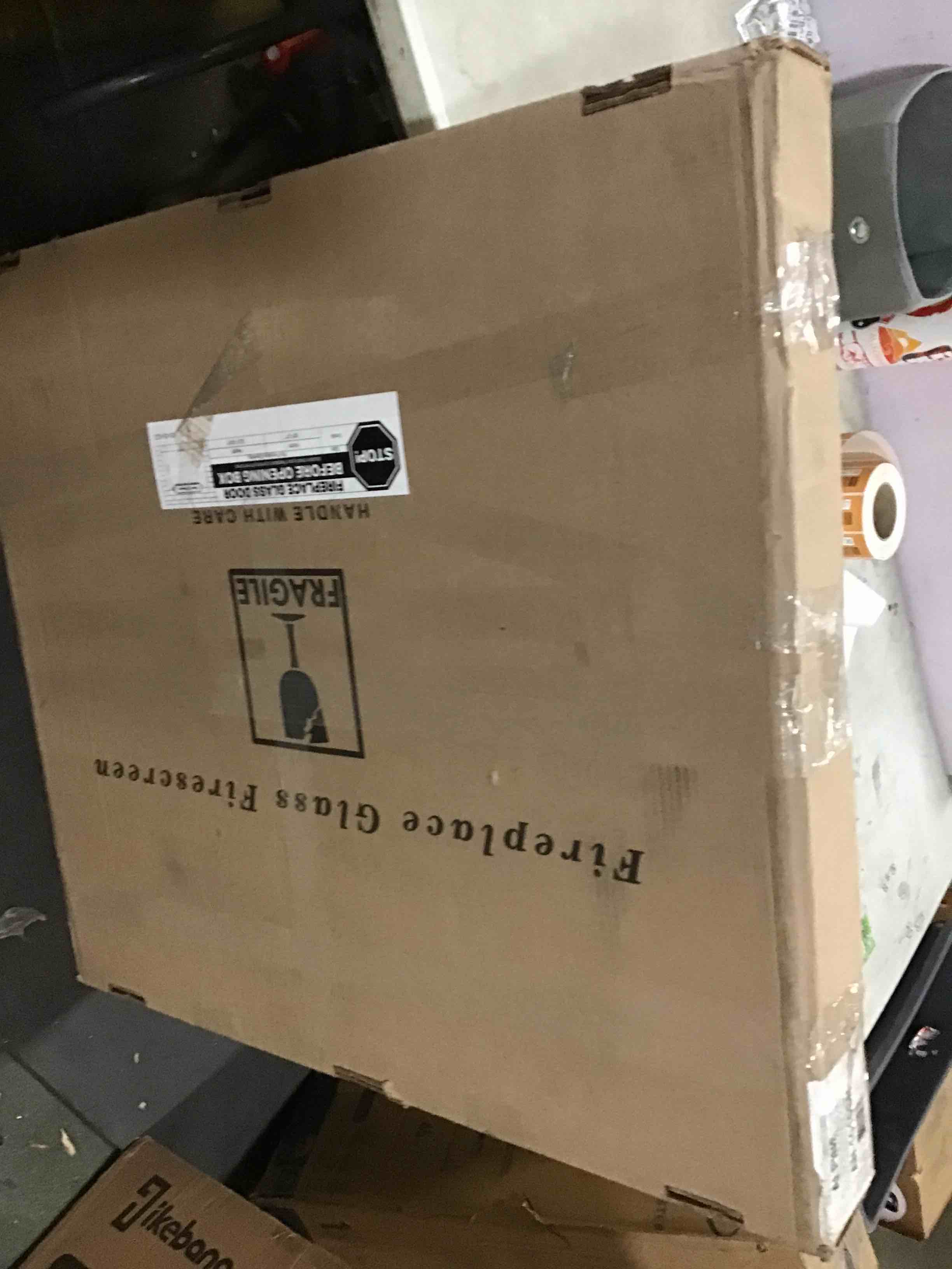 Glass fire screen skyline nickel, small 