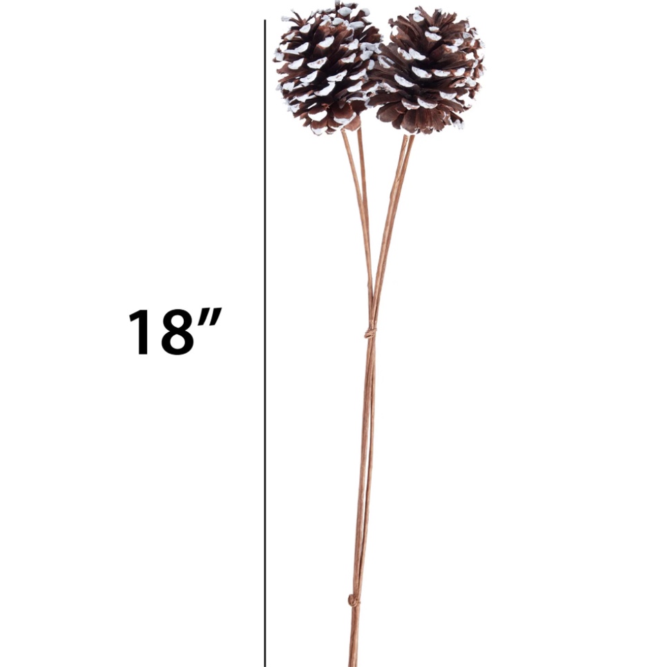 5-Piece Brown Pinecone Christmas Decoration Pick, 18 in (CASE OF 8)