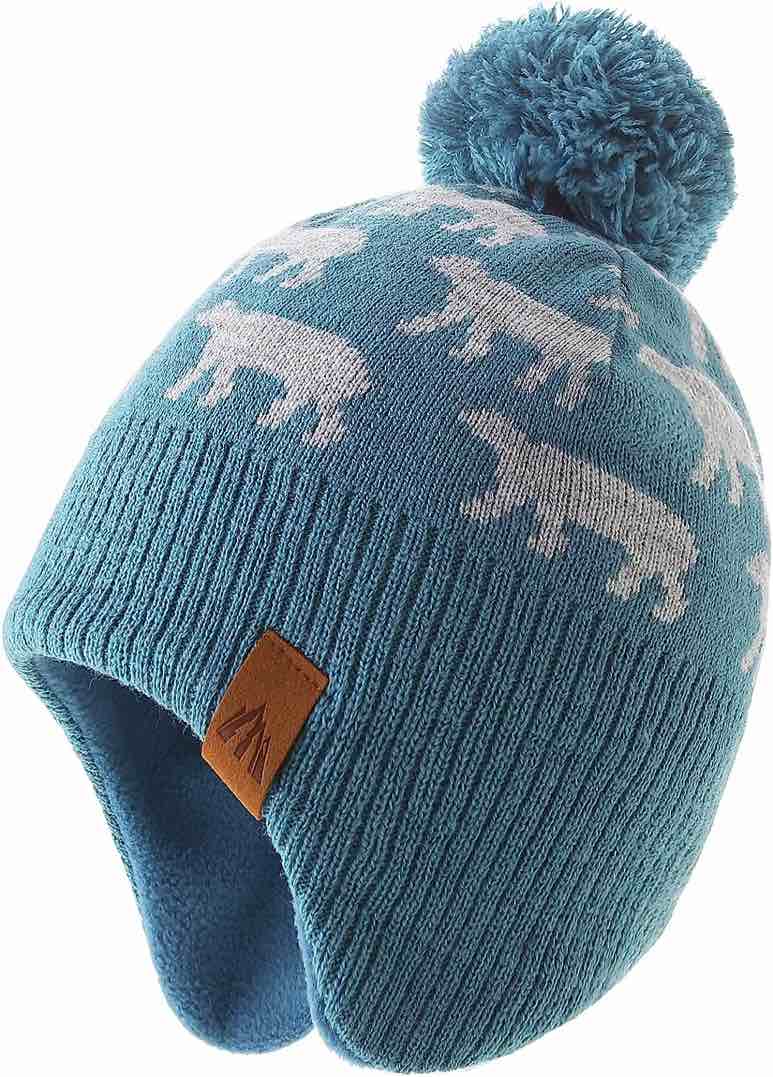 Moon Kitty Baby Boys Girls Knit Hats Winter Fleece Skiing Winter Caps with Warm Ear Flap …