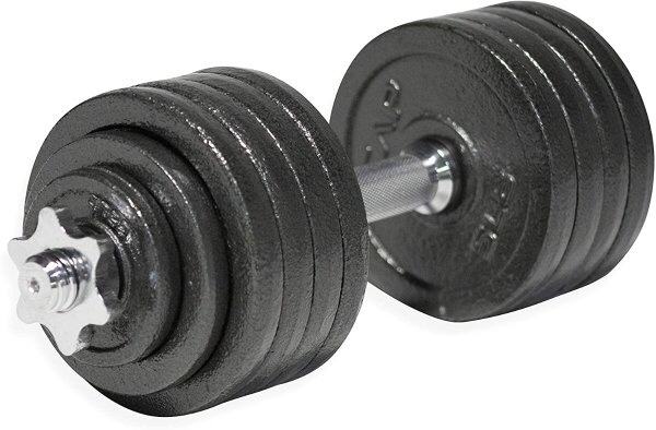 CAP Barbell 52.5-Pound Adjustable Dumbbell Set, Single, Black