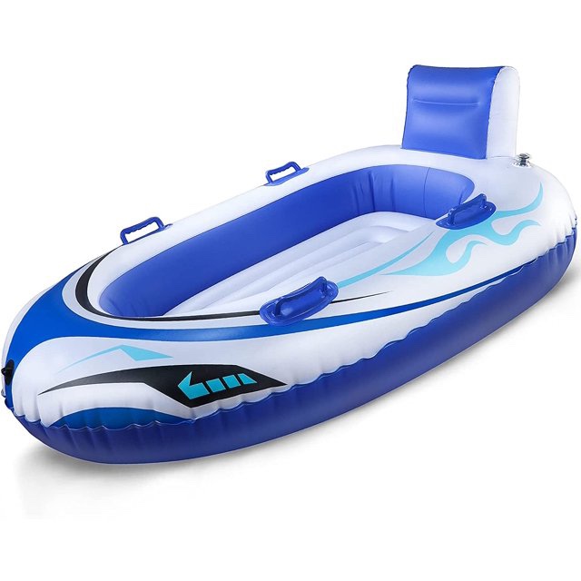 Snow Sled 67" Double Racer Inflatable Snow Tube with Large Backrest for Kids and Adults Winter Sledding 2 Layer Bottom Giant Snow Rider Tube Gift for Christmas, Thanksgiving, Birthday Celebrations