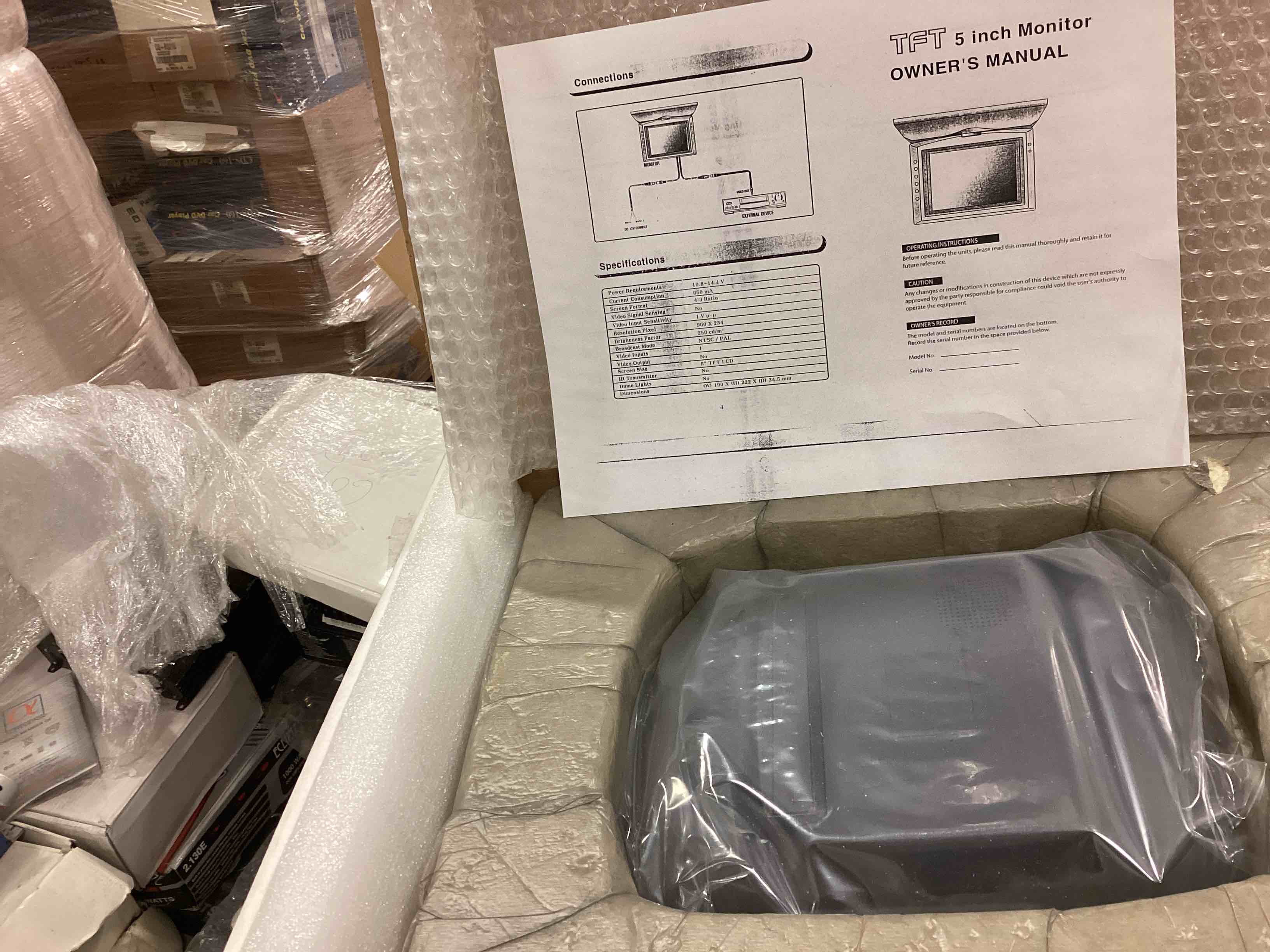 Power Acoustik flip down monitor Model pt-505cm
