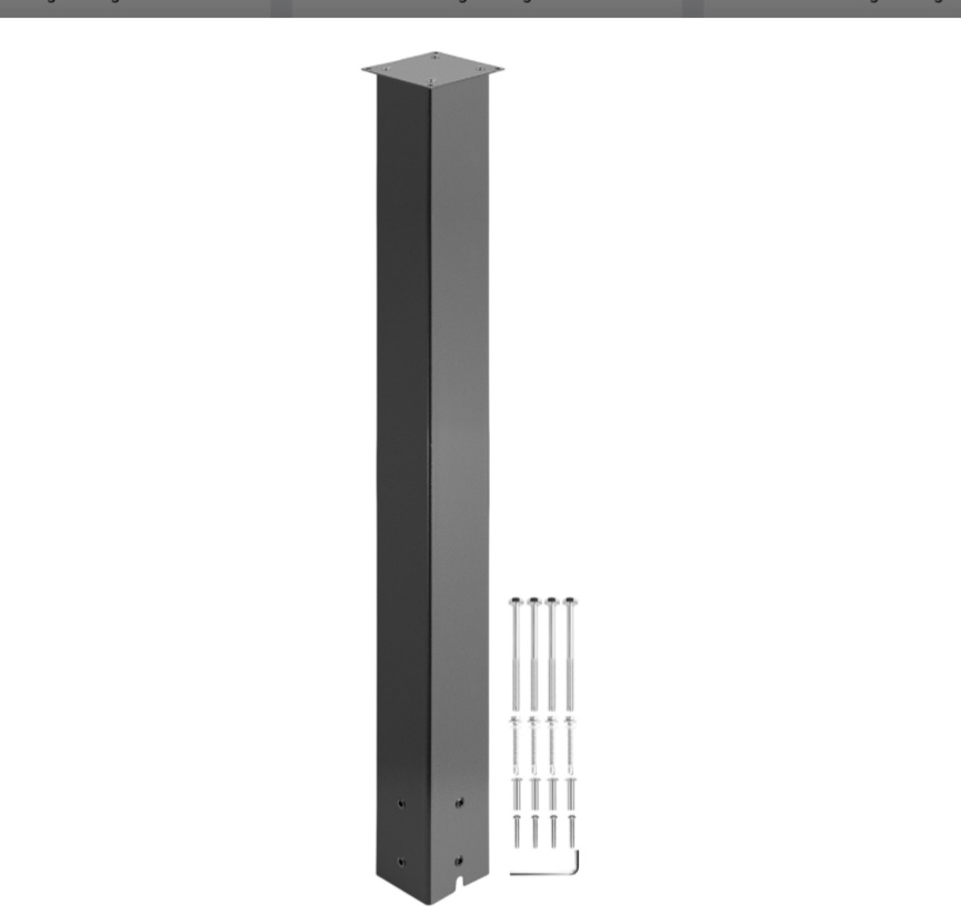 VEVOR Mailbox Post, 43" High Mailbox Stand, Black Powder-Coated Mail Box Post Kit, Q235 Steel Post Stand Surface Mount Post for Sidewalk and Street Curbside, Universal Mail Post for Outdoor Mailbox