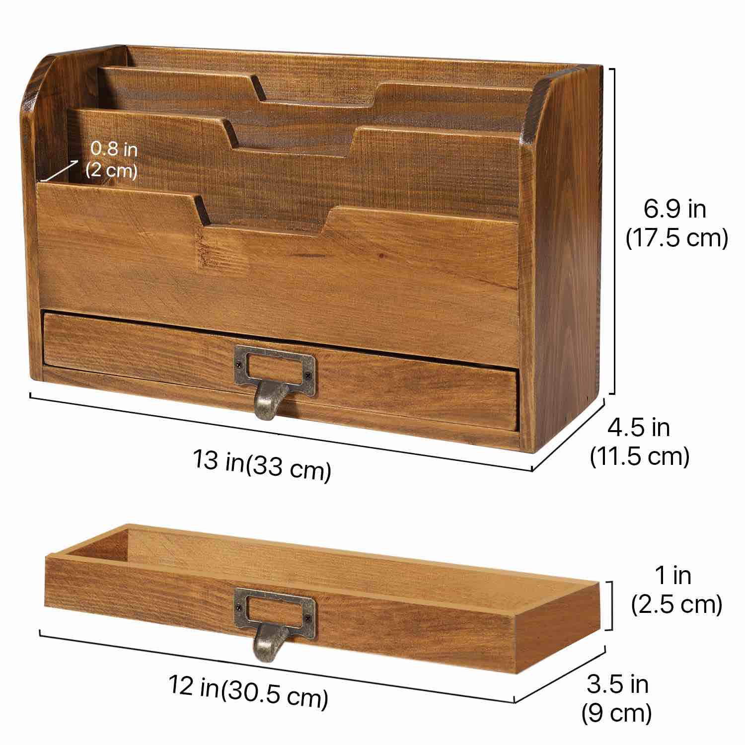 3 Tier Country Rustic Brown Paper Holder with Storage Drawer(similar to stock photo)
