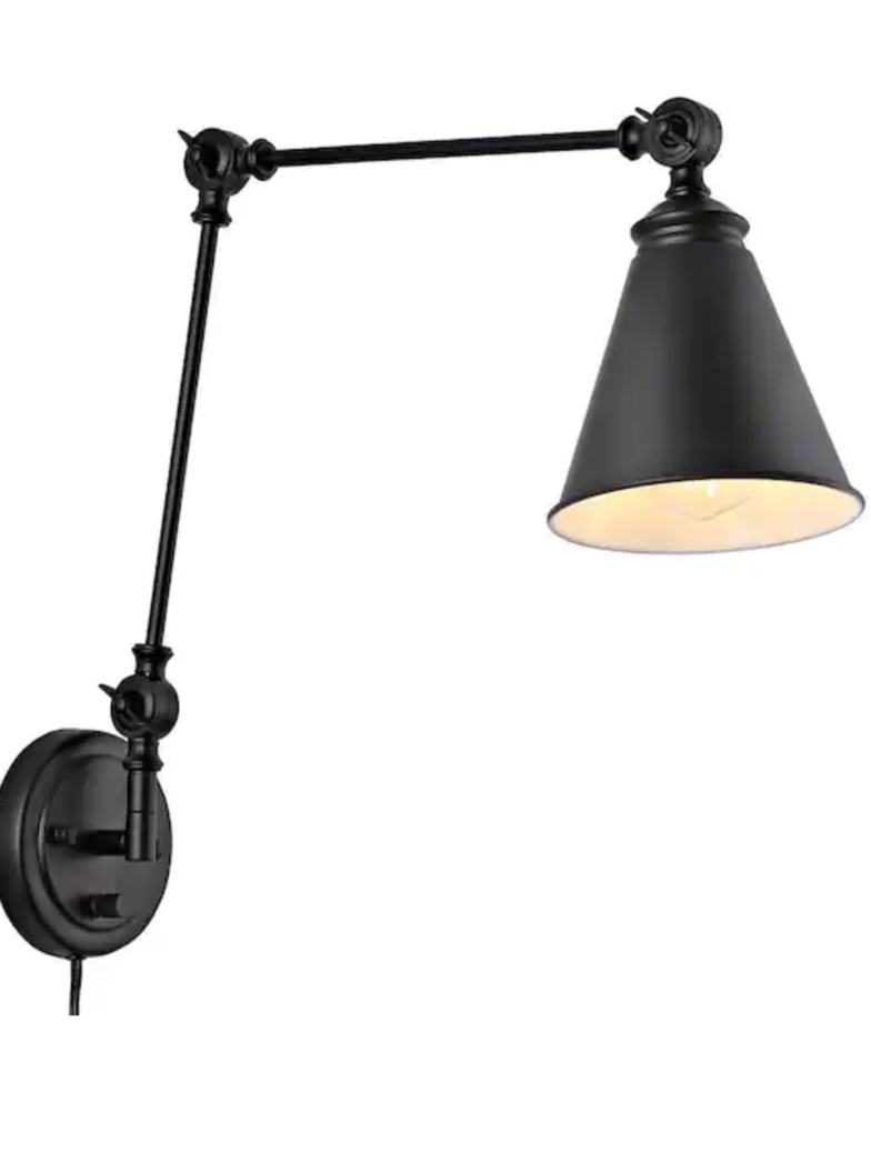 Vintage Adjustable Swing Arm Wall Lamp Foldable Black Wall Light