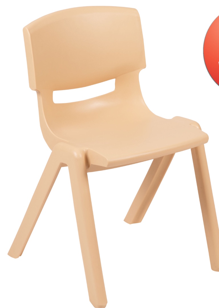 Whitney 4 Pack Natural Plastic Stackable School Chair with 13.25" Seat Height