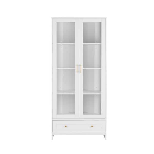 H-5585-white Home Source Industries Home Source Corner Storage Cabinet in White 