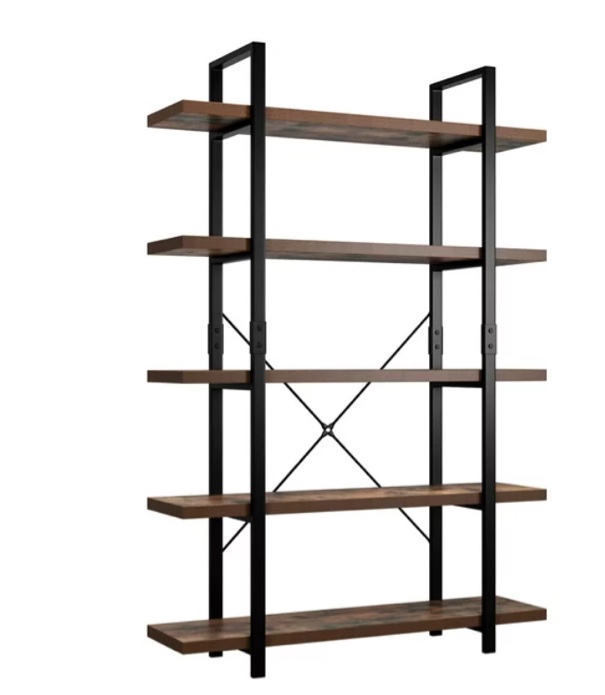 Homfa Industrial 5 Tier Shelves, Free Standing Storage Shelving Unit, Rustic Brown, 47.2? x 11.4? x 69.7?