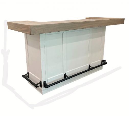 Parker House Americana Modern 78" Complete Bar with Quartz in White DAME#78T-COT;DAME#78B-COT( Only Bar Top ) 