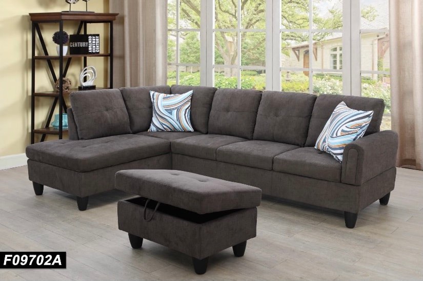 Brown Sectional with Ottoman (Left Arm Chaise Only)