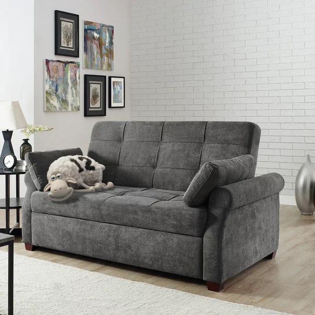 Serta Haiden Convertible Sofa, Lounger and Queen Bed, Gray Fabric