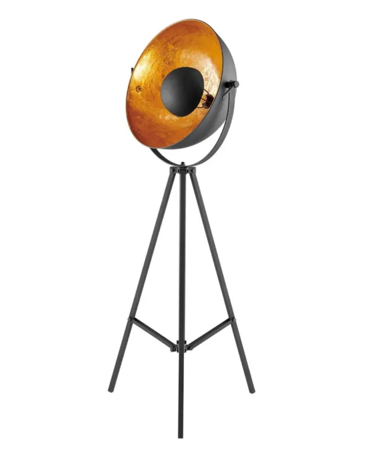 Lite Source LS-8-3657 / Metal Floor Lamp, Black/aged Gold