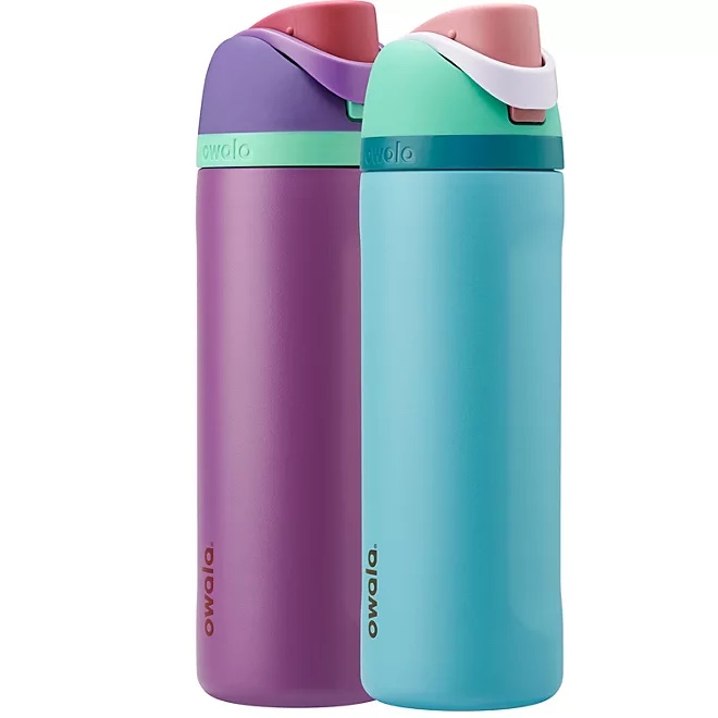 Owala FreeSip 24-oz. Stainless Steel Water Bottle + 2 Bonus Straws Combo Pack