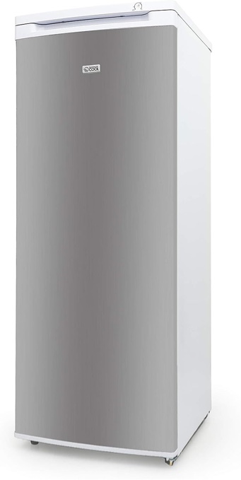 Commercial Cool Upright Freezer, Stand Up Freezer 6 Cu Ft with Reversible Door, Stainless Steel