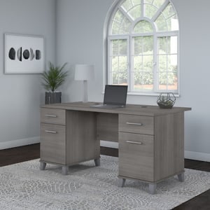 Bush Furniture Somerset 60W Office Desk with Drawers, (2 boxes)