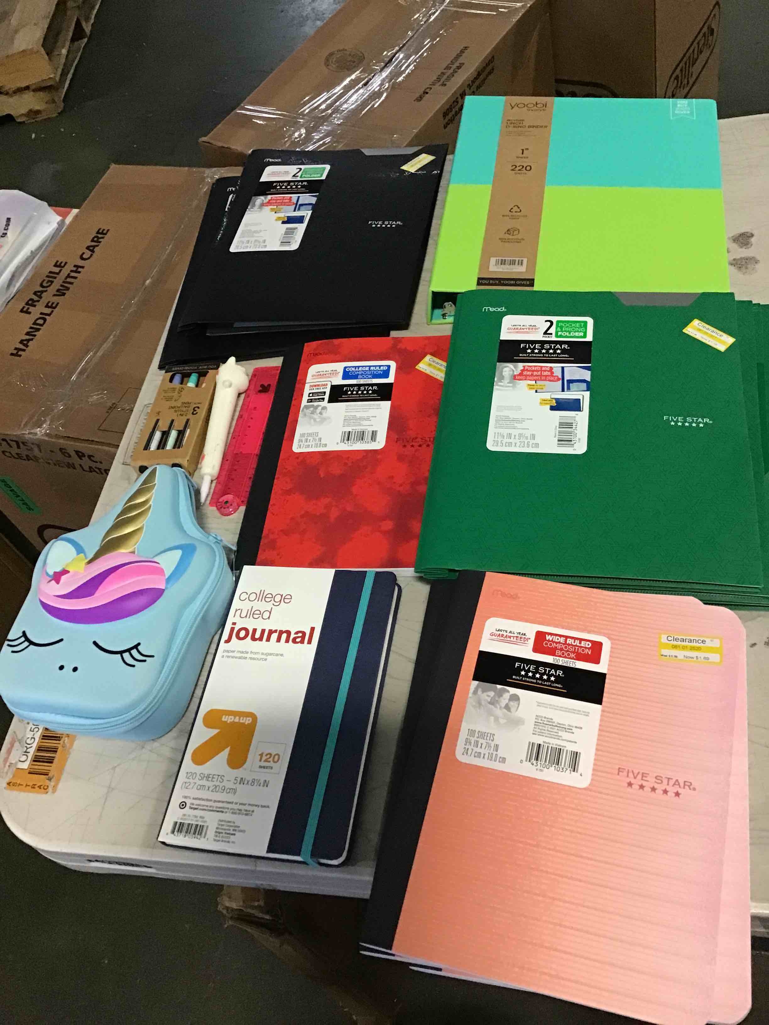Assorted school supplies ( approximately 200)