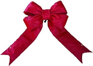 Vickerman 24" Red Nylon Decorative Christmas Bow, Indoor and Outdoor Use