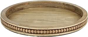 Gurfuy Wooden Decorative Tray 16" Rustic Wood Tray Serving Tray Vintage Wooden Trays Decorative Wood Trays Wooden Serving Trays Farmhouse Wood Trays for Breakfast Coffee Table Tray (Round)