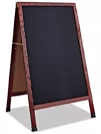 Sandwich Board Sidewalk Chalkboard Sign: Reinforced, Heavy-Duty / 10 Chalk Markers / 40 Piece Stencil Set/Chalk / Eraser/Double Sided/Large 40x23 Chalk Board Standing Sign A-Frame (Black)
