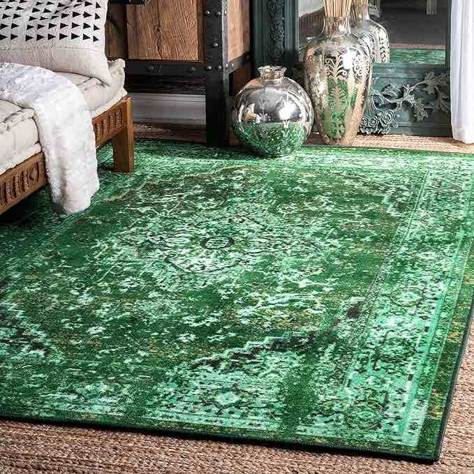 Giza 200MCGZ01A-4106 alfombra nuLOOM Reiko Printed Bold Persian Area Rug, 4x6, Green Visit the nuLOOM Store
