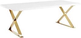 Modway Sector Modern Dining Table with Stainless Steel Metal X-Base in gold , base only 