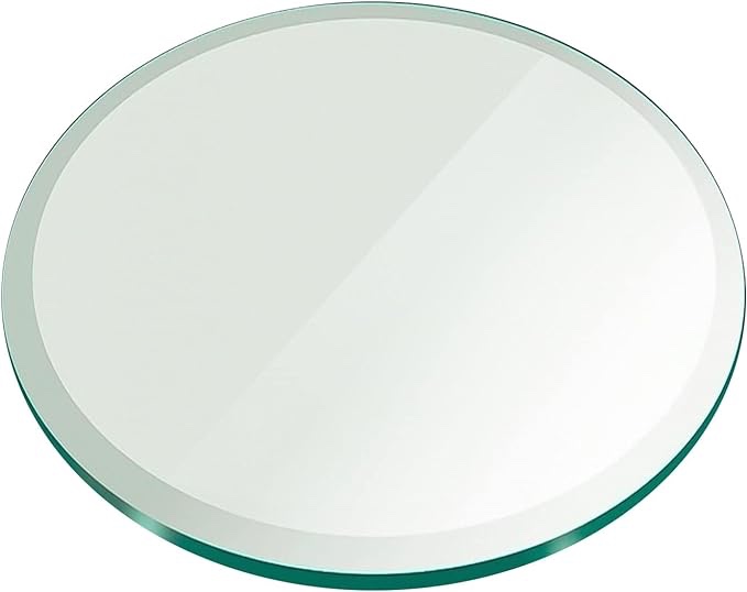 27”Inch Round Glass Table Top 1/2" Thick Tempered Beveled Edge by Fab Glass and Mirror Visit the Fab Glass and Mirror Store
