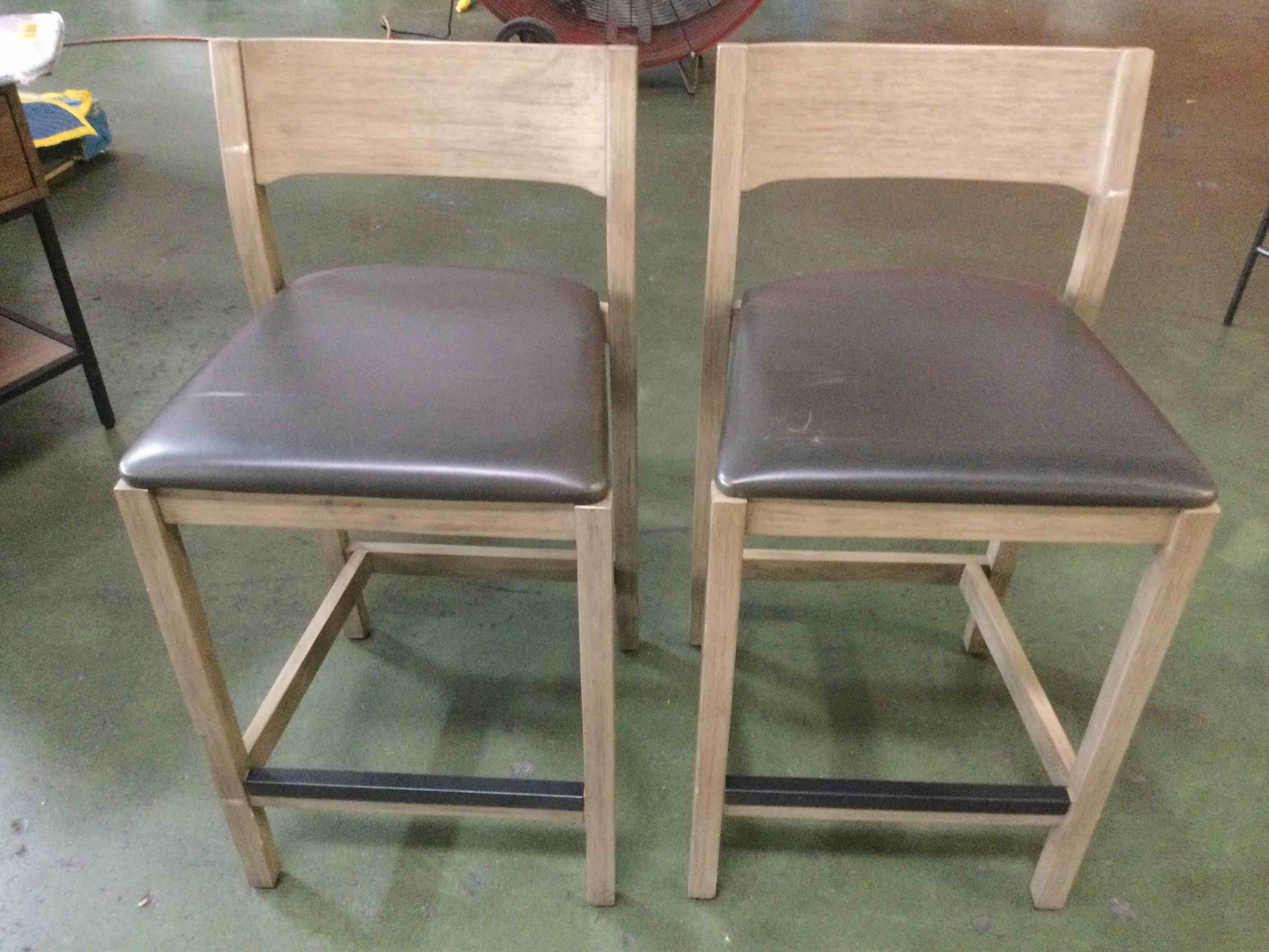 Light Oak/Brown Barstool, 26” Stool, Set of 2