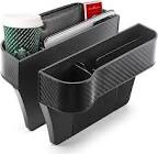 CAMTOA 2 Pack Car Seat Filler with USB Charging, Car Front Seat Gap Organizer,Cup Holder Box, Multifunctional Console Side Pocket Storage for Cellphones, Keys, Coin,Wallets