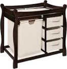Sleigh Style Baby Changing Table with Laundry Hamper and 3 Storage Baskets